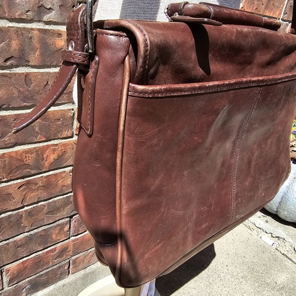 Coach Logan Rich Choco Brown Leather Large Briefcase Portfolio Laptop Bag 5238 - Picture 7 of 16